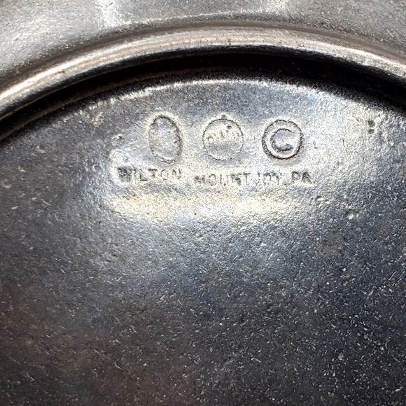 Wilton Mount Joy Pewter Serving Bowl Columbia PA USA Vtg Armetale 9" - Picture 8 of 9